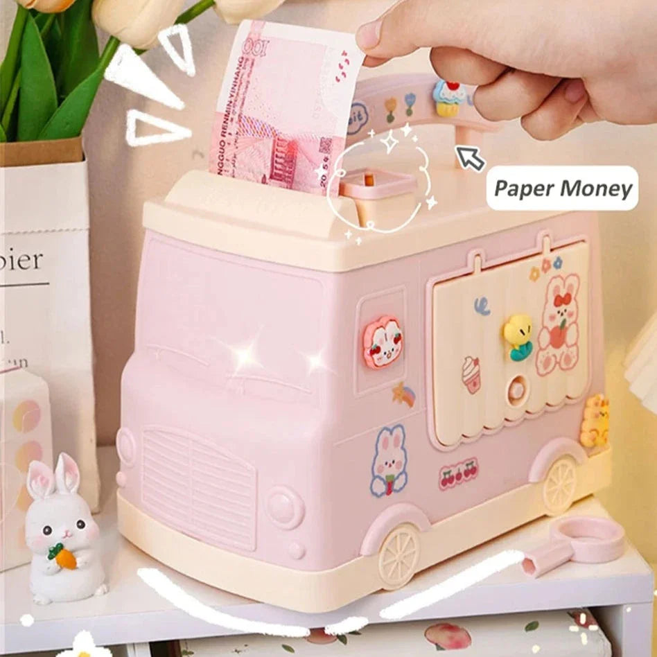 Kawaii Car Piggy Bank-Enchanted peach