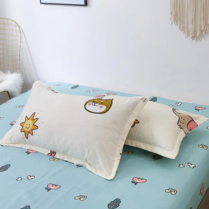 Kawaii Cartoon Characters Bedding Set-Enchanted peach