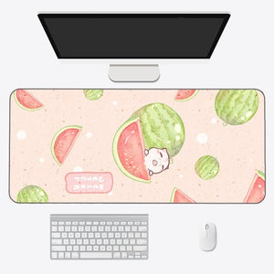 Kawaii Cartoon Exotic Fruits Large Mouse Pad-Enchanted peach