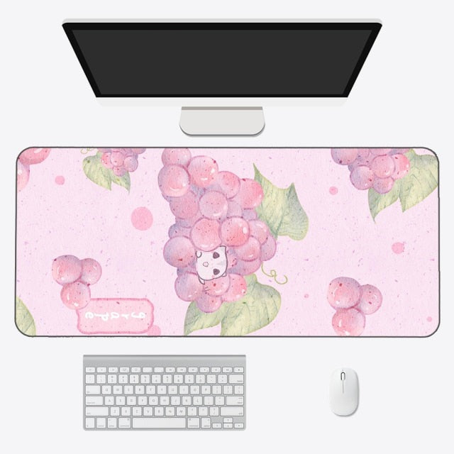 Kawaii Cartoon Exotic Fruits Large Mouse Pad-Enchanted peach