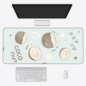 Kawaii Cartoon Exotic Fruits Large Mouse Pad-Enchanted peach