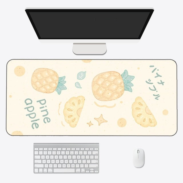 Kawaii Cartoon Exotic Fruits Large Mouse Pad-Enchanted peach