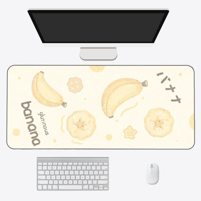 Kawaii Cartoon Exotic Fruits Large Mouse Pad-Enchanted peach