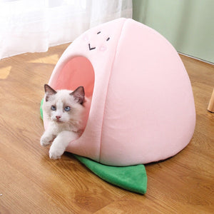 Kawaii Cat Dog Pet Bed Cave Hideout-Enchanted peach