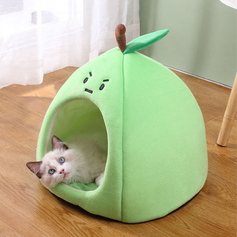 Kawaii Cat Dog Pet Bed Cave Hideout-Enchanted peach