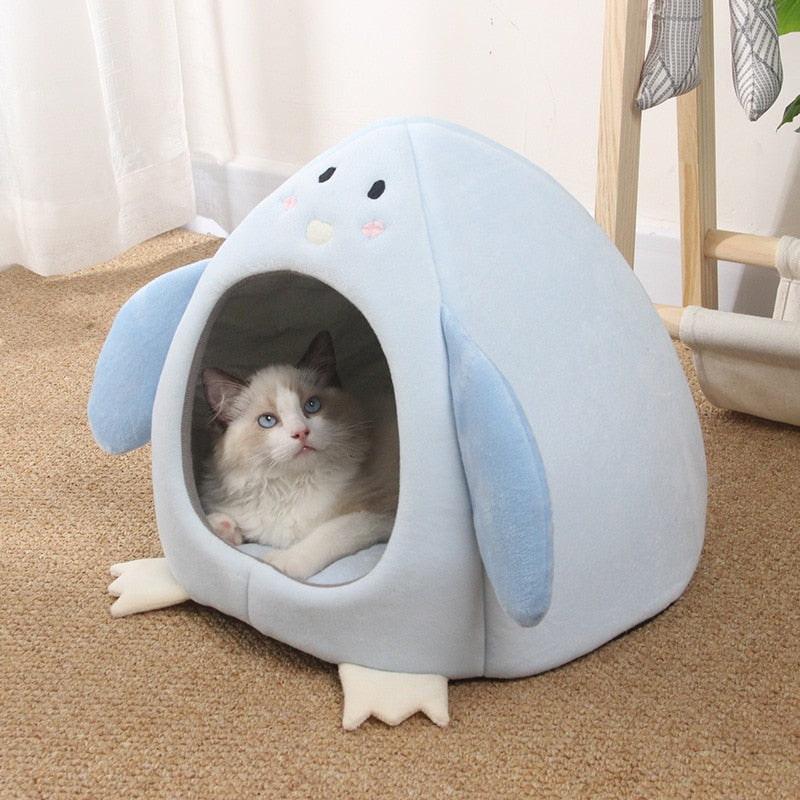 Kawaii Cat Dog Pet Bed Cave Hideout-Enchanted peach