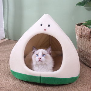 Kawaii Cat Dog Pet Bed Cave Hideout-Enchanted peach