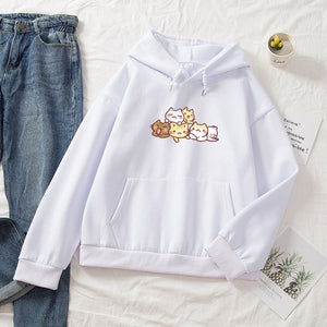 Kawaii Cat Party Unisex Hoodie-Enchanted peach