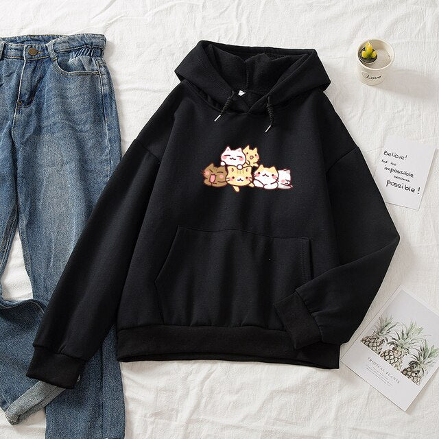 Kawaii Cat Party Unisex Hoodie-Enchanted peach