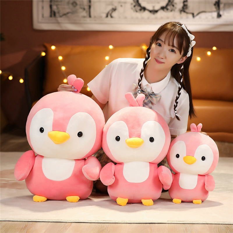 Kawaii Chibi Penguin Trio Plushies-Enchanted peach