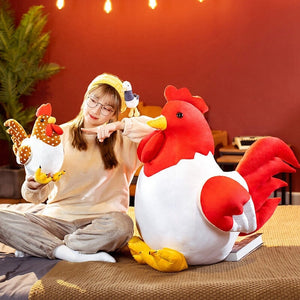 Kawaii Chubby Chicken Plushie Family-Enchanted peach