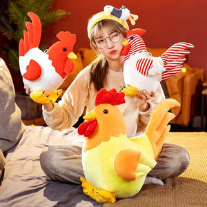 Kawaii Chubby Chicken Plushie Family-Enchanted peach