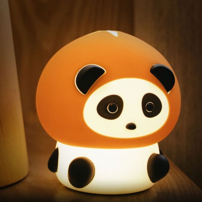 Kawaii Chunky Panda LED Night Lights-Enchanted peach