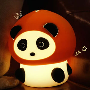 Kawaii Chunky Panda LED Night Lights-Enchanted peach