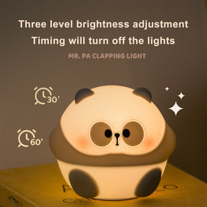 Kawaii Chunky Panda LED Night Lights-Enchanted peach