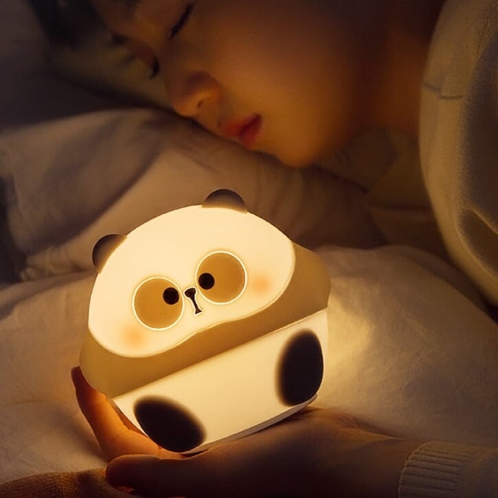 Kawaii Chunky Panda LED Night Lights-Enchanted peach