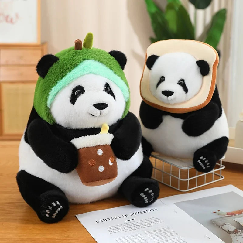 Kawaii Chunky Panda Plushie Crew-Enchanted peach