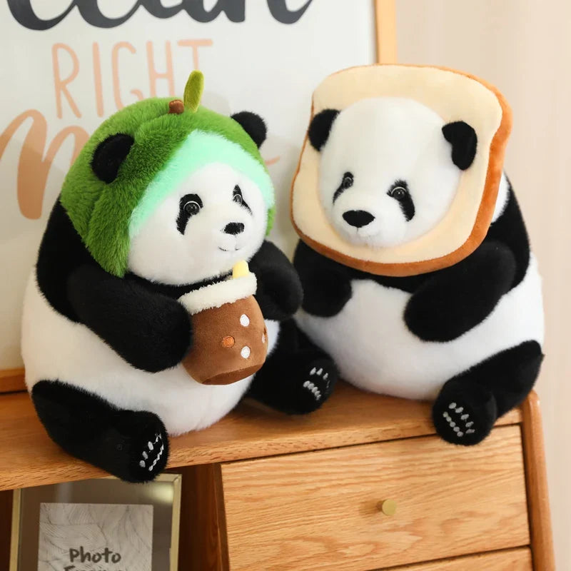 Kawaii Chunky Panda Plushie Crew-Enchanted peach