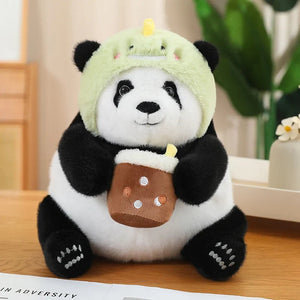 Kawaii Chunky Panda Plushie Crew-Enchanted peach