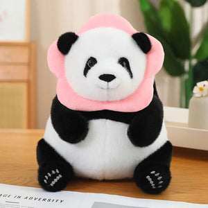 Kawaii Chunky Panda Plushie Crew-Enchanted peach