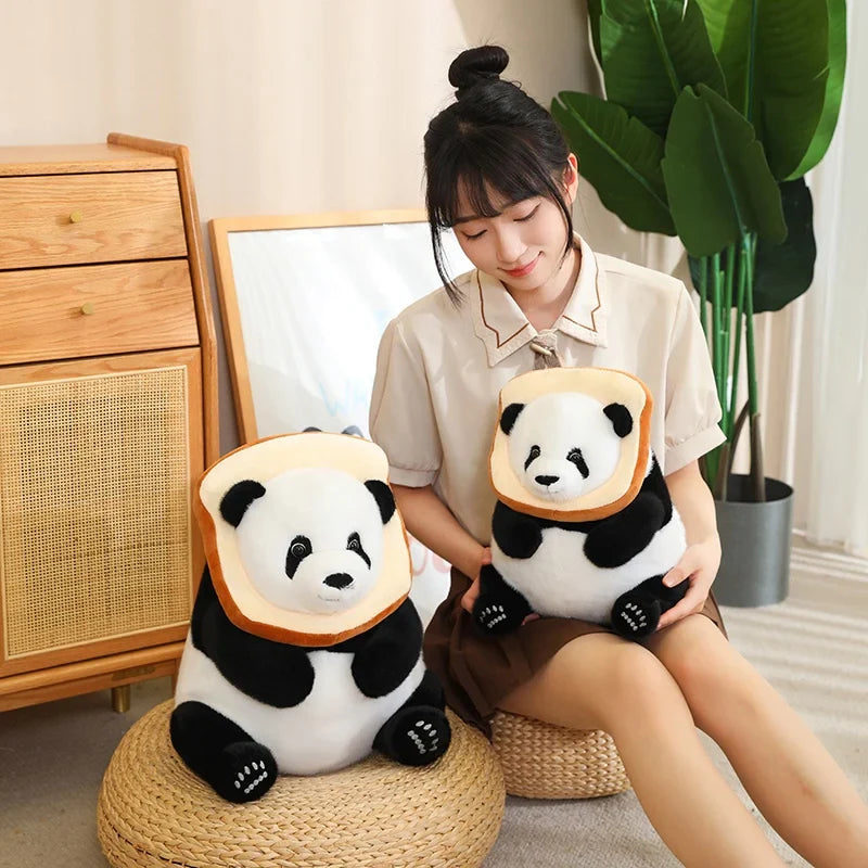 Kawaii Chunky Panda Plushie Crew-Enchanted peach