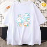 Kawaii Cloudy Snacking Brown Bear Unisex Tee-Enchanted peach