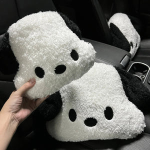 Kawaii Dog Car Head Rest Plush Pillow-Enchanted peach