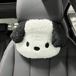 Kawaii Dog Car Head Rest Plush Pillow-Enchanted peach