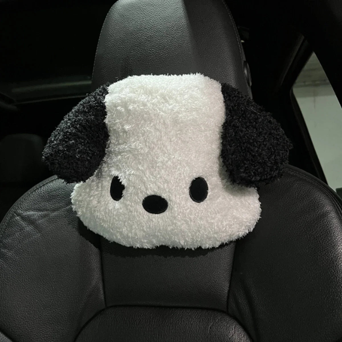 Kawaii Dog Car Head Rest Plush Pillow-Enchanted peach