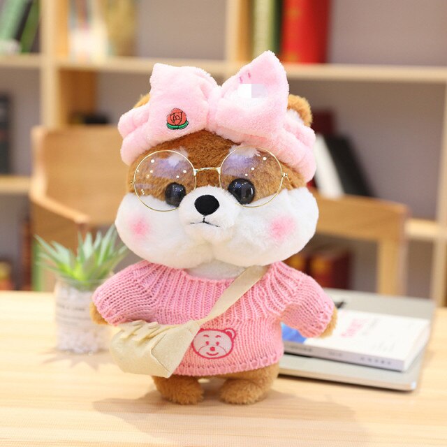 Kawaii Dress Up Shiba Family Plushie Collection-Enchanted peach