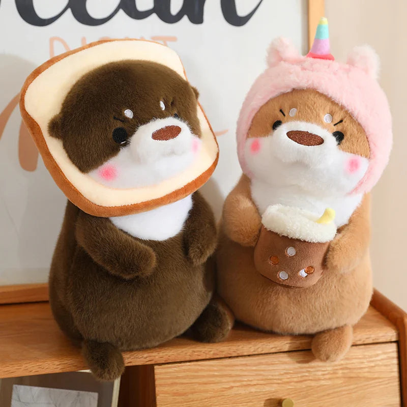 Kawaii Dress-up Otter Plush-Enchanted peach