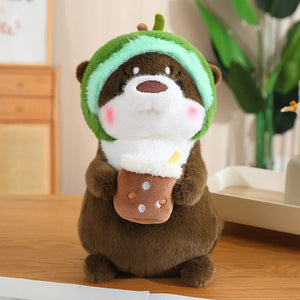 Kawaii Dress-up Otter Plush-Enchanted peach