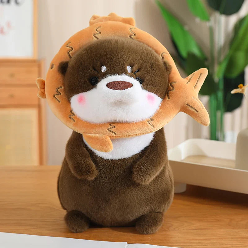 Kawaii Dress-up Otter Plush-Enchanted peach