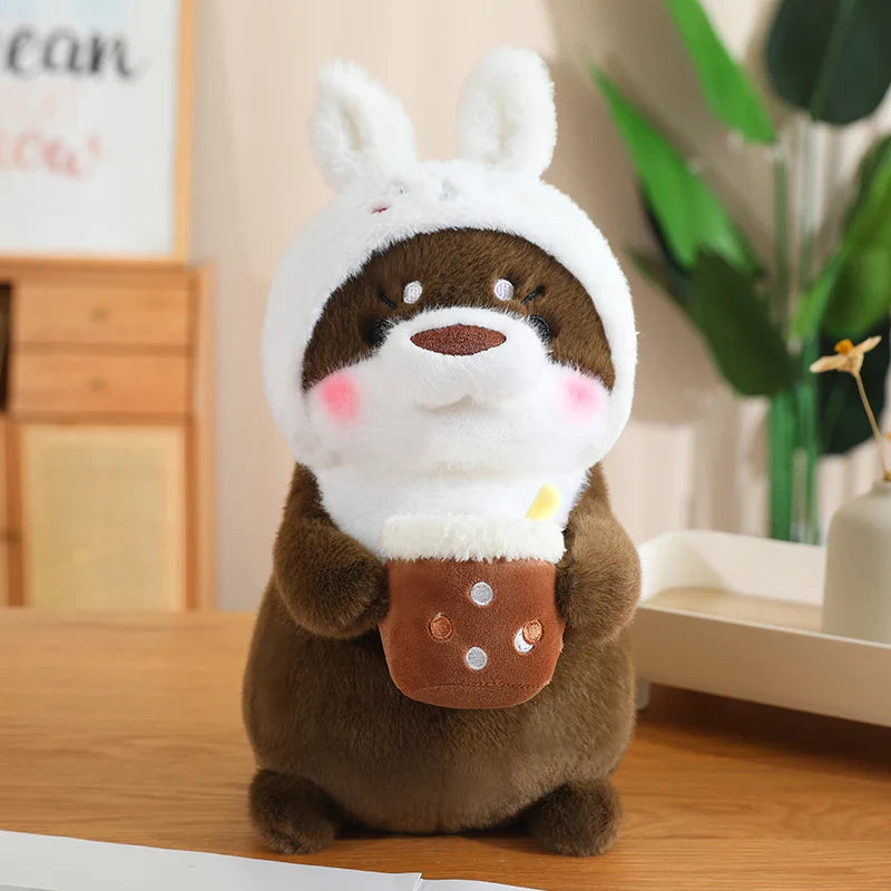 Kawaii Dress-up Otter Plush-Enchanted peach