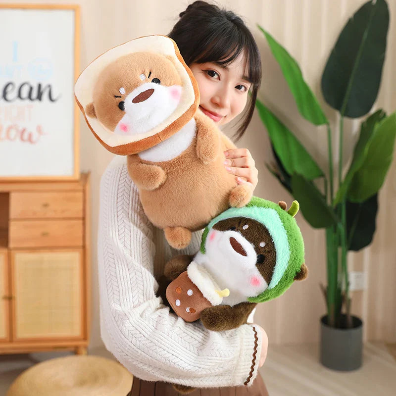 Kawaii Dress-up Otter Plush-Enchanted peach