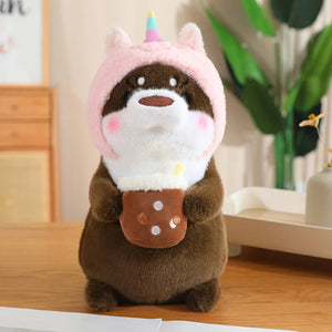 Kawaii Dress-up Otter Plush-Enchanted peach