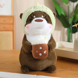 Kawaii Dress-up Otter Plush-Enchanted peach