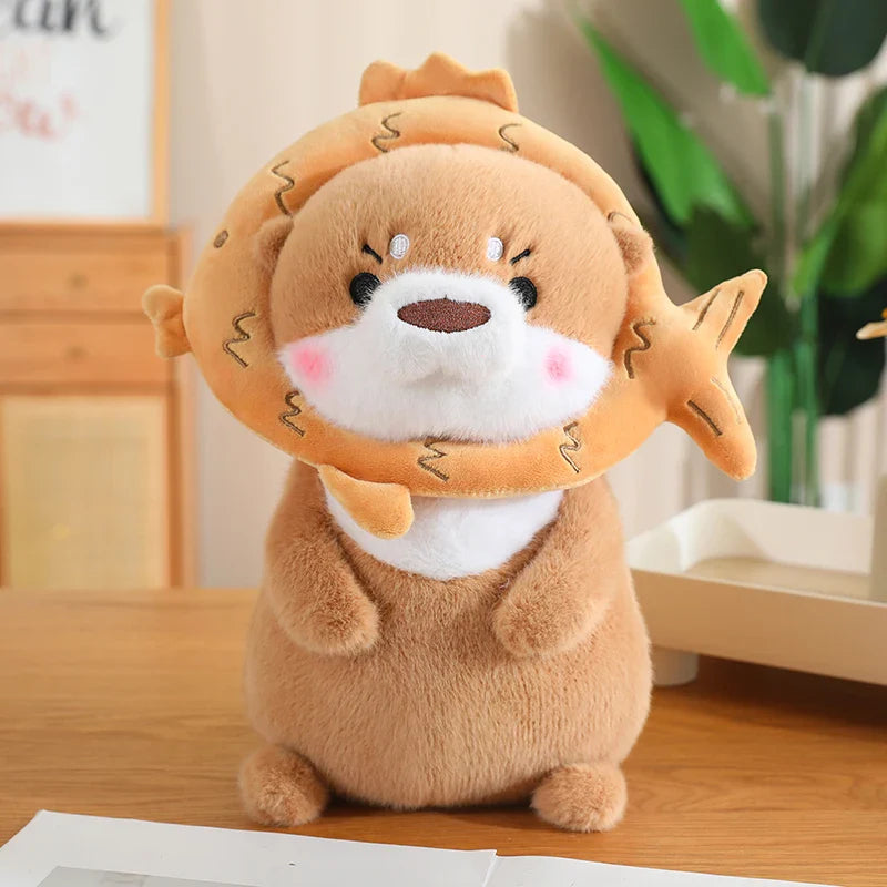 Kawaii Dress-up Otter Plush-Enchanted peach