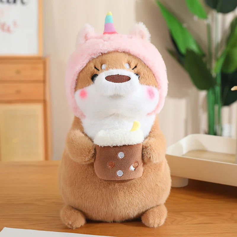 Kawaii Dress-up Otter Plush-Enchanted peach