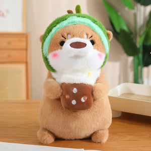 Kawaii Dress-up Otter Plush-Enchanted peach