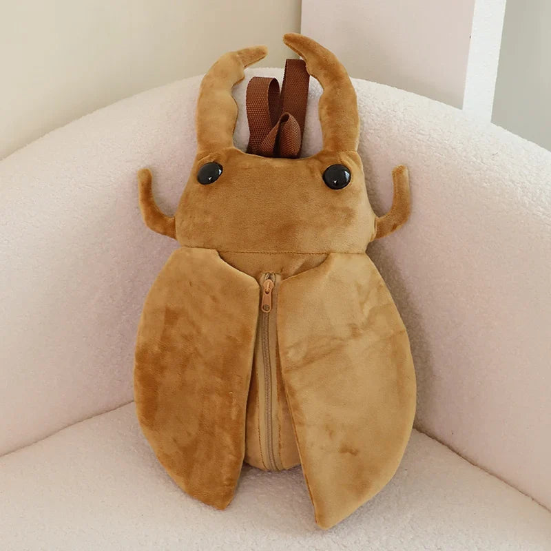 Kawaii Dung Beetles Plush Backpacks-Enchanted peach