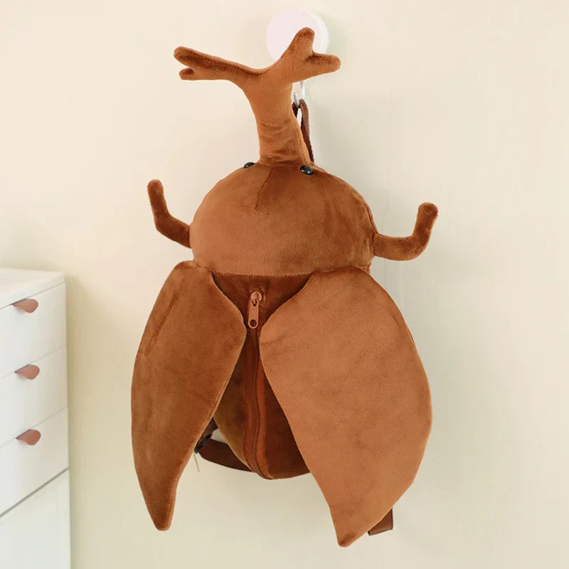 Kawaii Dung Beetles Plush Backpacks-Enchanted peach