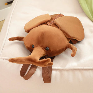 Kawaii Dung Beetles Plush Backpacks-Enchanted peach