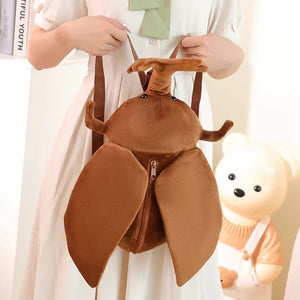 Kawaii Dung Beetles Plush Backpacks-Enchanted peach