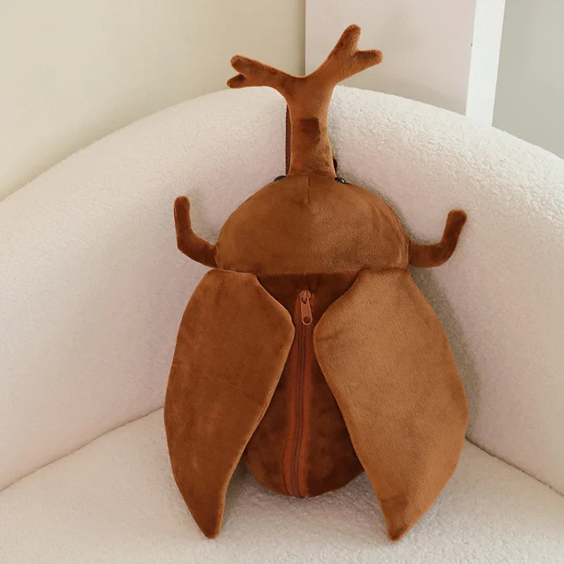 Kawaii Dung Beetles Plush Backpacks-Enchanted peach