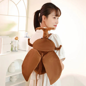 Kawaii Dung Beetles Plush Backpacks-Enchanted peach