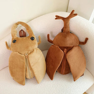 Kawaii Dung Beetles Plush Backpacks-Enchanted peach