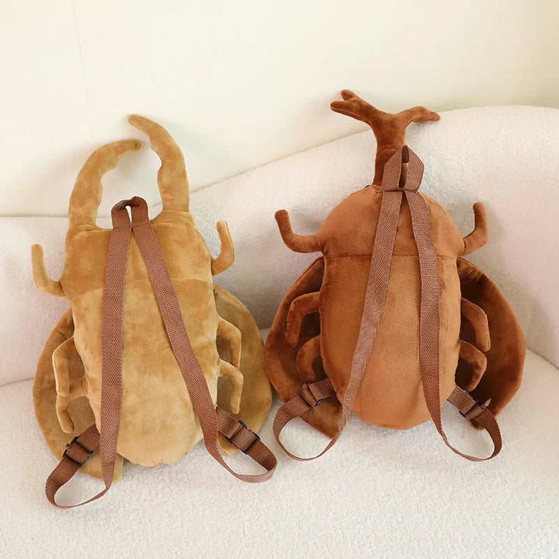 Kawaii Dung Beetles Plush Backpacks-Enchanted peach