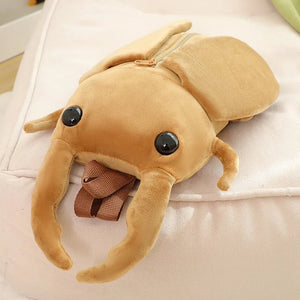 Kawaii Dung Beetles Plush Backpacks-Enchanted peach