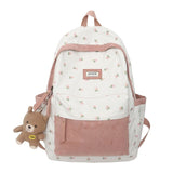 Kawaii Floral Two-tone Backpack-Enchanted peach